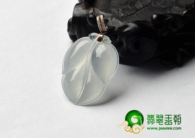 冰玻种缅甸翡翠A货叶子挂件