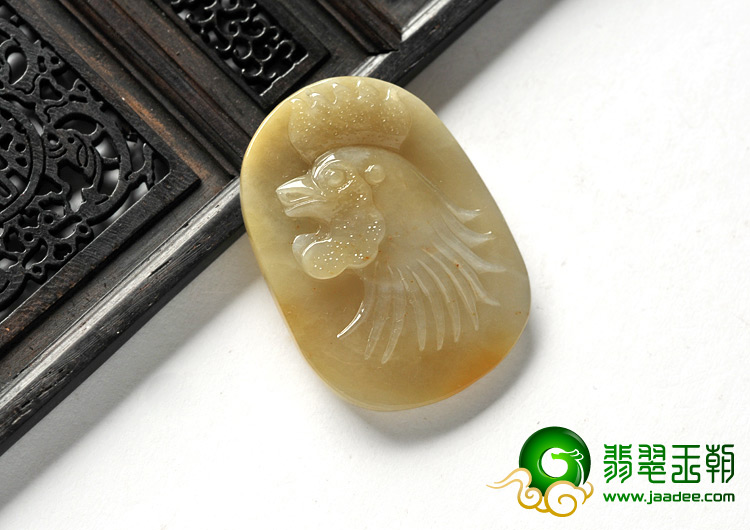 糯冰种黄翡缅甸翡翠A货官上加冠挂件