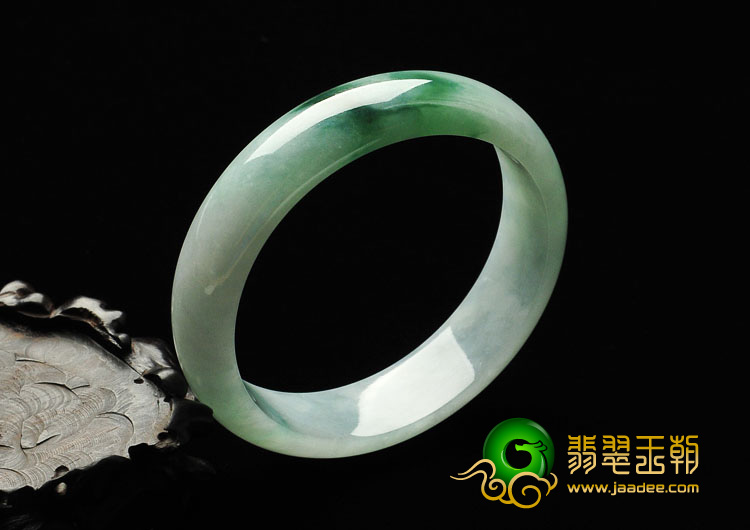 糯冰种飘花缅甸翡翠A货手镯（58.3mm）