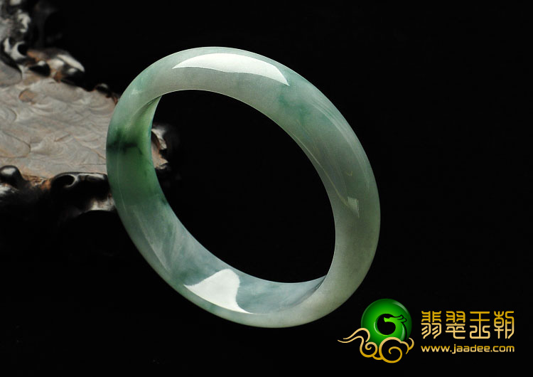 糯冰种飘花缅甸翡翠A货手镯（58.3mm）