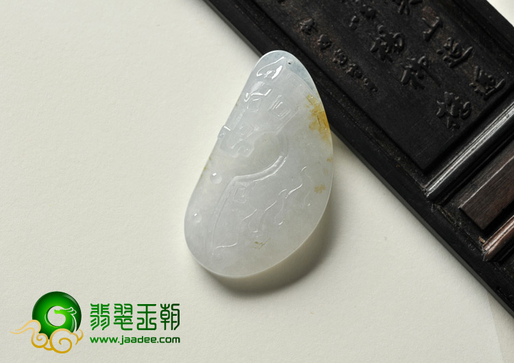 冰种飘黄翡缅甸翡翠A货仿古马头挂件