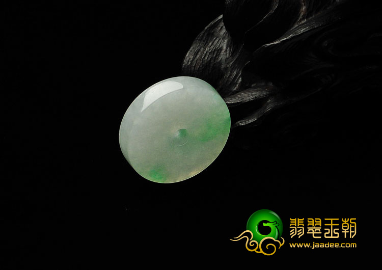 糯冰种飘翠缅甸翡翠A货平安扣挂件
