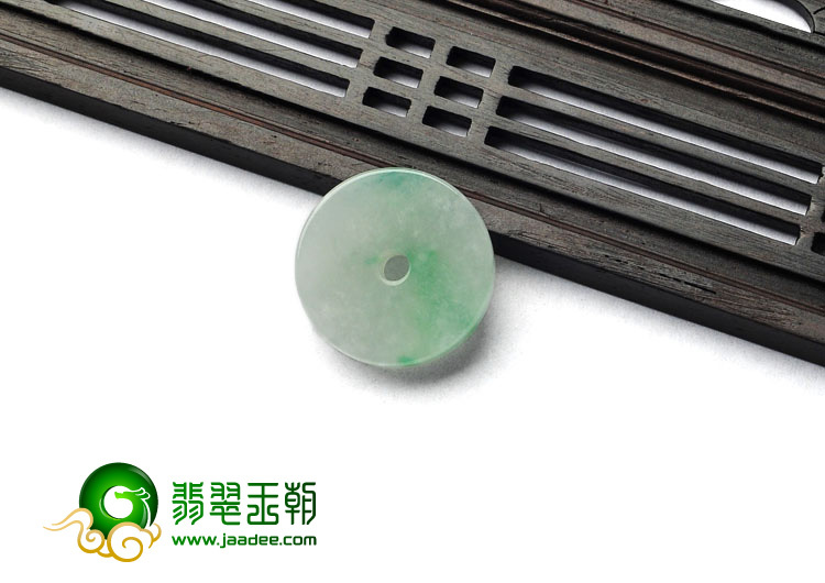 糯冰种飘翠缅甸翡翠A货平安扣挂件