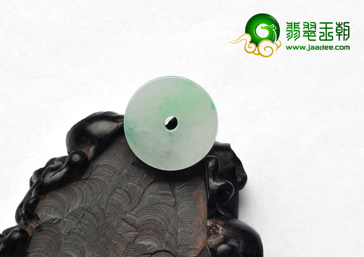 糯冰种飘翠缅甸翡翠A货平安扣挂件