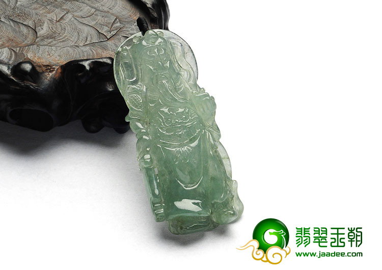 冰种晴水缅甸翡翠A货关公挂件