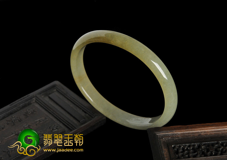糯冰种黄翡缅甸翡翠A货贵妃镯（56-44.4mm）