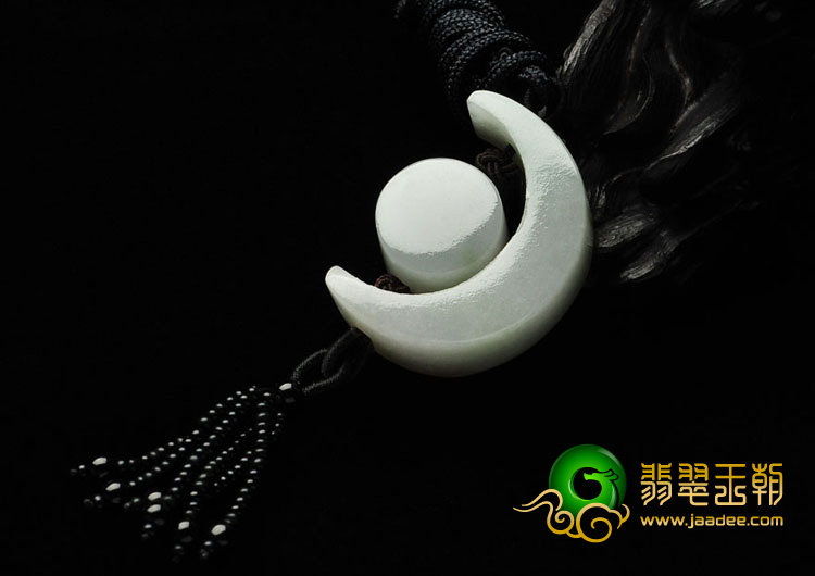 糯冰种黄翡缅甸翡翠A货日月同辉挂件
