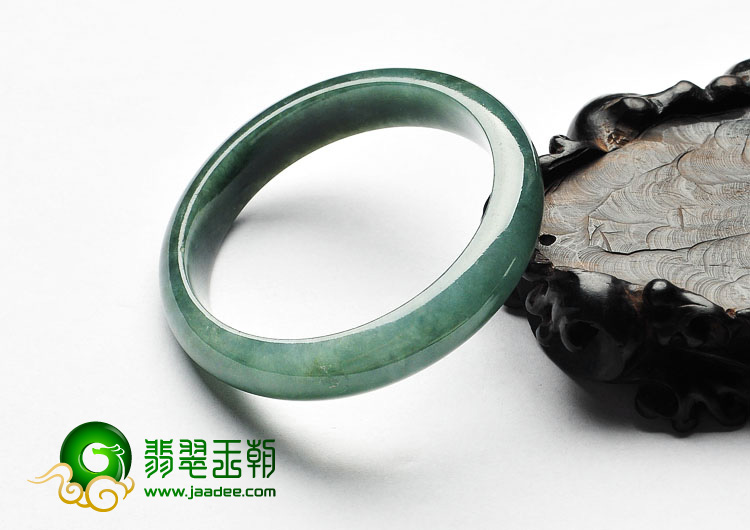 糯冰种油青缅甸翡翠A货手镯（54.6mm）