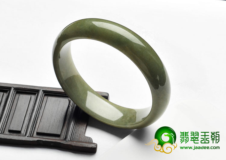 糯冰种褐黄翡缅甸翡翠A货手镯（57.9mm）