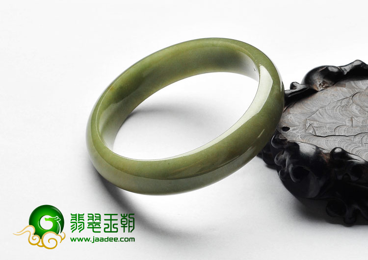 糯冰种褐黄翡缅甸翡翠A货手镯（57.9mm）