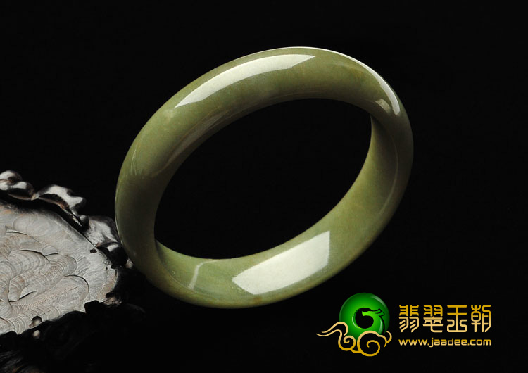 糯冰种褐黄翡缅甸翡翠A货手镯（57.9mm）
