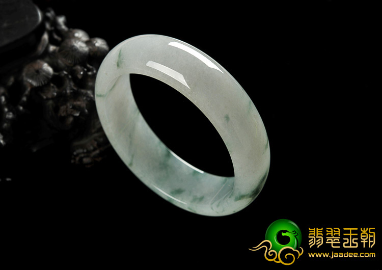 糯冰种飘花缅甸翡翠A货手镯（57.2mm）