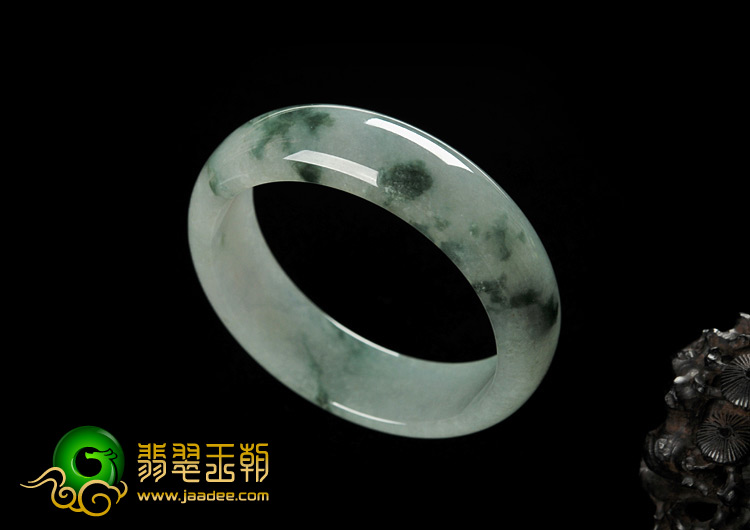 糯冰种飘花缅甸翡翠A货手镯（58.3mm）