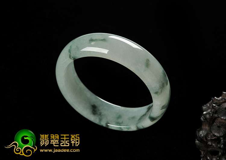 糯冰种飘花缅甸翡翠A货手镯（58.3mm）