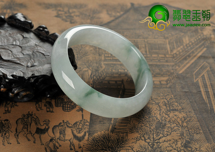 糯冰种飘花缅甸翡翠A货手镯（57.7mm）