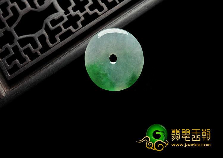 冰种翠色缅甸翡翠A货平安扣挂件