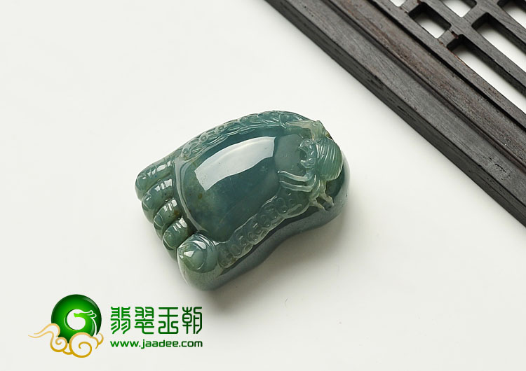 细糯种晴水缅甸翡翠A货知足常乐挂件