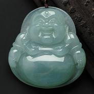 糯冰种晴水缅甸翡翠A货玉佛挂件