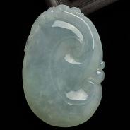 糯冰种晴水缅甸翡翠A货如意挂件