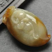 糯冰种褐黄翡缅甸翡翠A货福瓜挂件