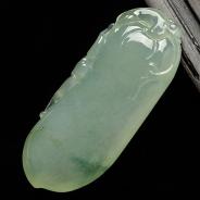 冰种晴水飘花缅甸翡翠A货福瓜挂件