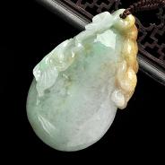 糯冰种三彩缅甸翡翠A货福禄寿挂件