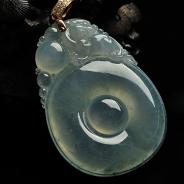 冰种晴水缅甸翡翠A货时来运转挂件