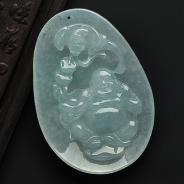 冰种晴水缅甸翡翠A货玉佛挂件