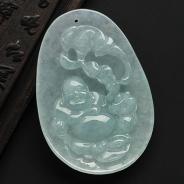 冰种晴水缅甸翡翠A货玉佛挂件