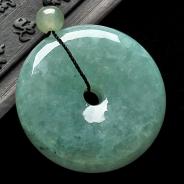 糯冰种晴水缅甸翡翠A货平安扣挂件