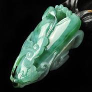 糯冰种青色缅甸翡翠A货玉兰花挂件