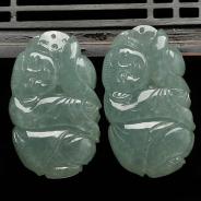 冰种晴水缅甸翡翠A货招财童子挂件（单价）