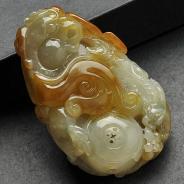 细糯种黄翡缅甸翡翠A货英明神武挂件