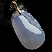 冰种紫罗兰缅甸翡翠A货福瓜挂件