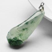 冰种飘花缅甸翡翠A货福瓜挂件