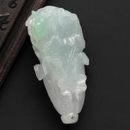 糯冰种晴水缅甸翡翠A货白菜挂件