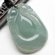 冰玻种晴水缅甸翡翠A货时来运转挂件