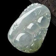 冰种晴水缅甸翡翠A货节节高挂件