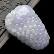 糯冰种紫罗兰缅甸翡翠A货多子多福挂件