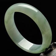 糯冰种飘花缅甸翡翠A货手镯（59.2mm）