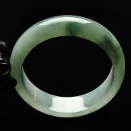 糯冰种飘花缅甸翡翠A货手镯（59.1mm）