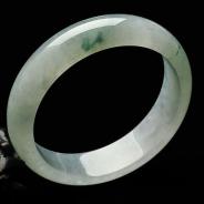 feicui糯冰种飘花缅甸翡翠A货手镯（57.2mm）