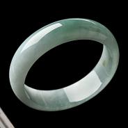 糯冰种晴水缅甸翡翠A货手镯（59mm）