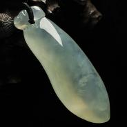 冰种晴水缅甸翡翠A货福瓜挂件