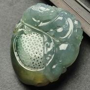 糯冰种晴水黄翡缅甸翡翠A货螭龙挂件