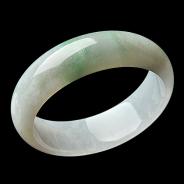 糯冰种飘花缅甸翡翠A货手镯（58.4mm）