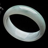 糯冰种飘花缅甸翡翠A货手镯（57.6mm）