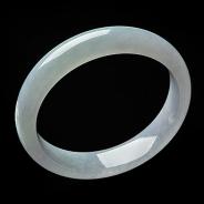 糯冰种淡紫罗兰缅甸翡翠A货手镯（55.9mm）