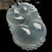 冰种晴水缅甸翡翠A货心心相印挂件