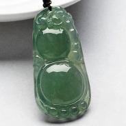 feicui糯冰种晴水缅甸翡翠A货福禄寿挂件